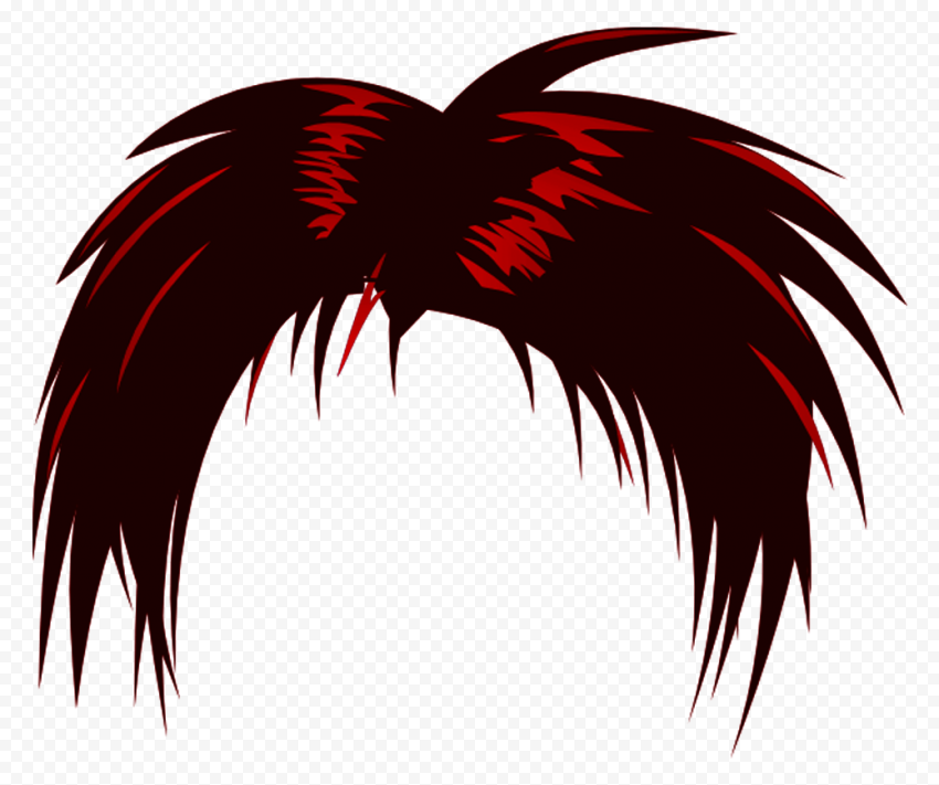 HD Black & Red Anime Hair PNG | Citypng