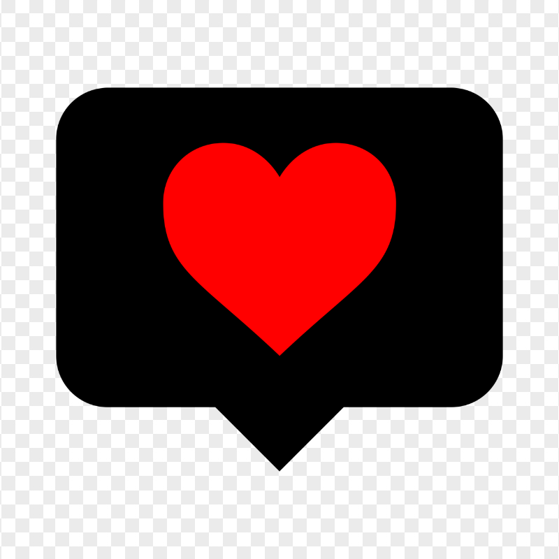 HD Black & Red Heart Icon Instagram Like Notification PNG