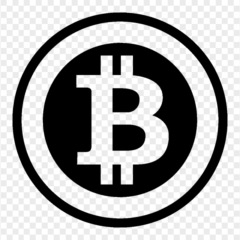 HD Black Round Bitcoin Icon PNG