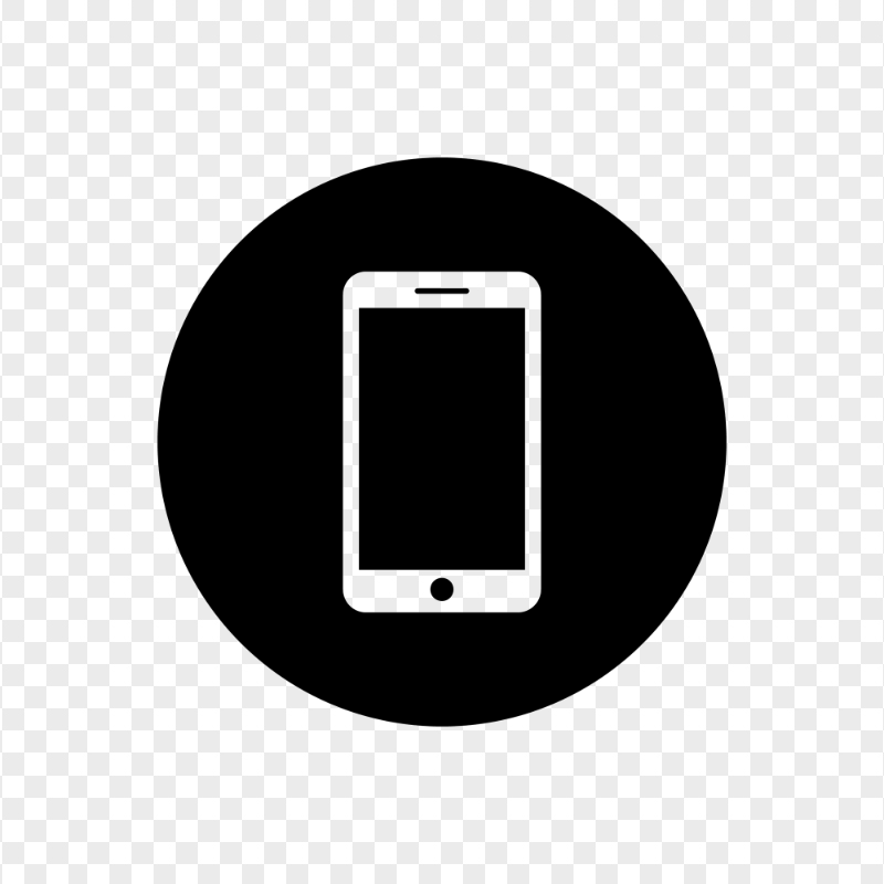 HD Black Round Circle Modern Smartphone Icon Transparent PNG