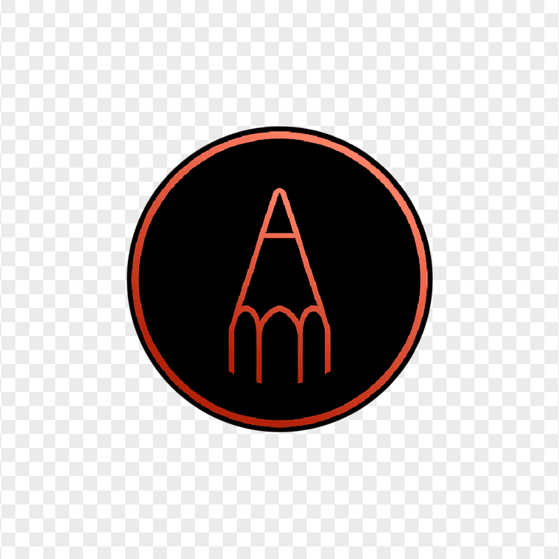 HD Black Round Red Outline Pencil Icon PNG