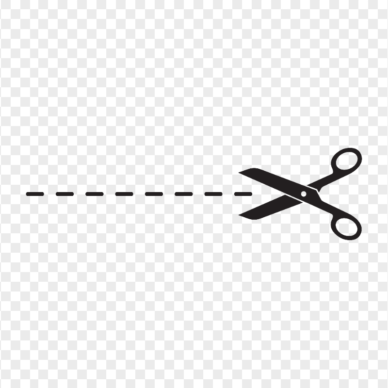 HD Black Scissors Cut Dashed Line PNG