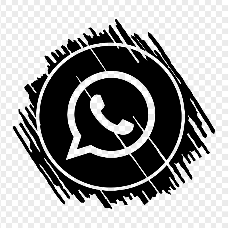 HD Black Scribble Art Outline Whatsapp Wa Icon PNG