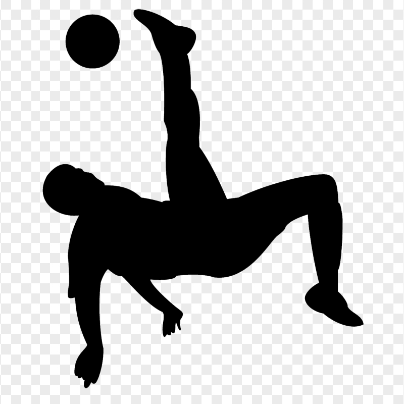HD Black Soccer Player Kicking Ball Silhouette PNG