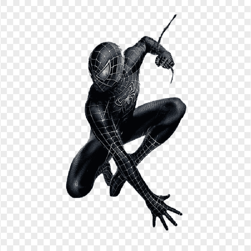 HD Black Spider Man Jumping Real PNG