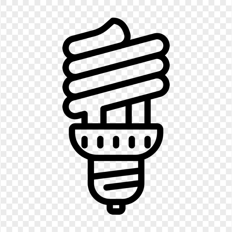 HD Black Spiral Bulb Icon PNG