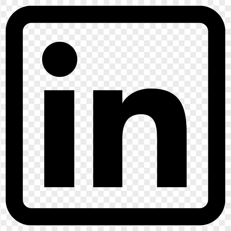 HD Black Square Outline Linkedin IN Icon Symbol PNG