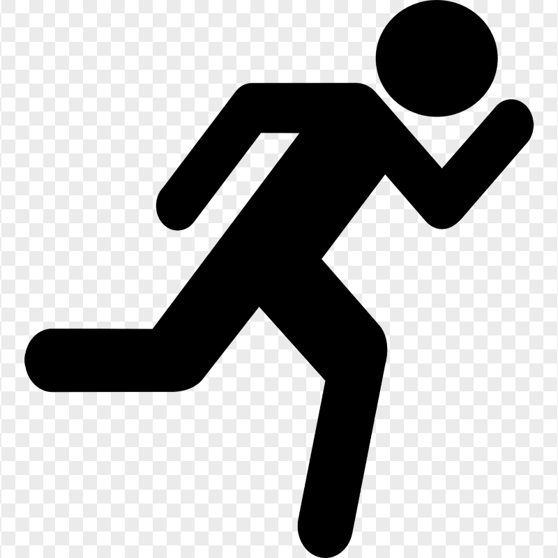 HD Black Stickman Silhouette Running PNG