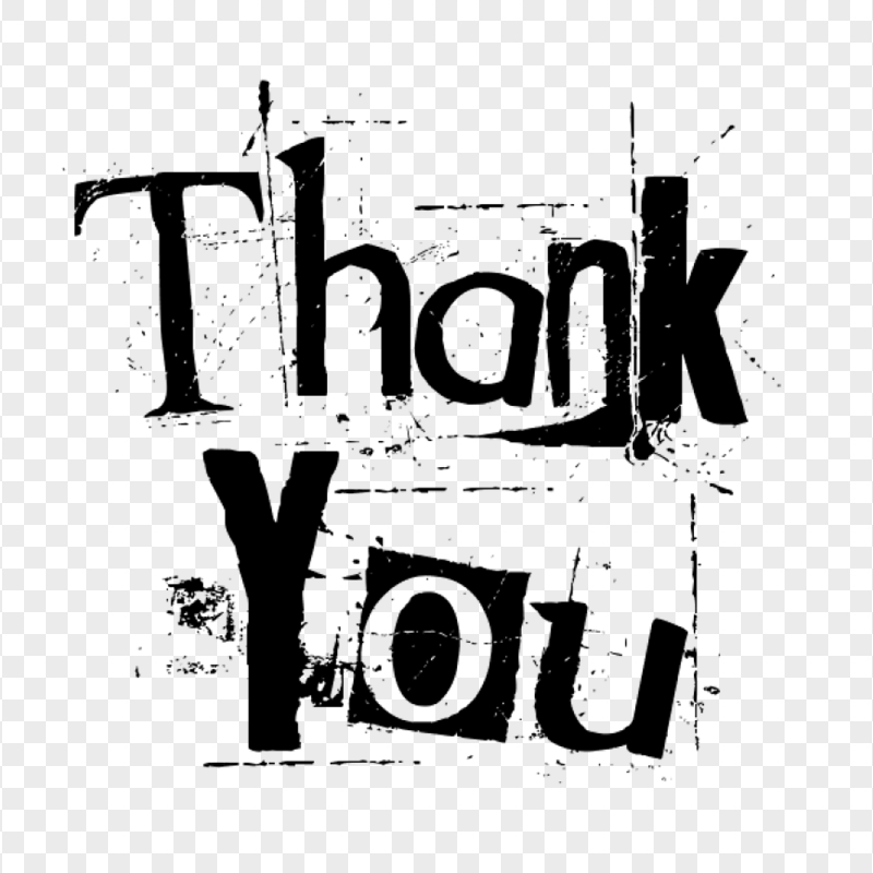 HD Black Thank You Vintage Stamp Text PNG