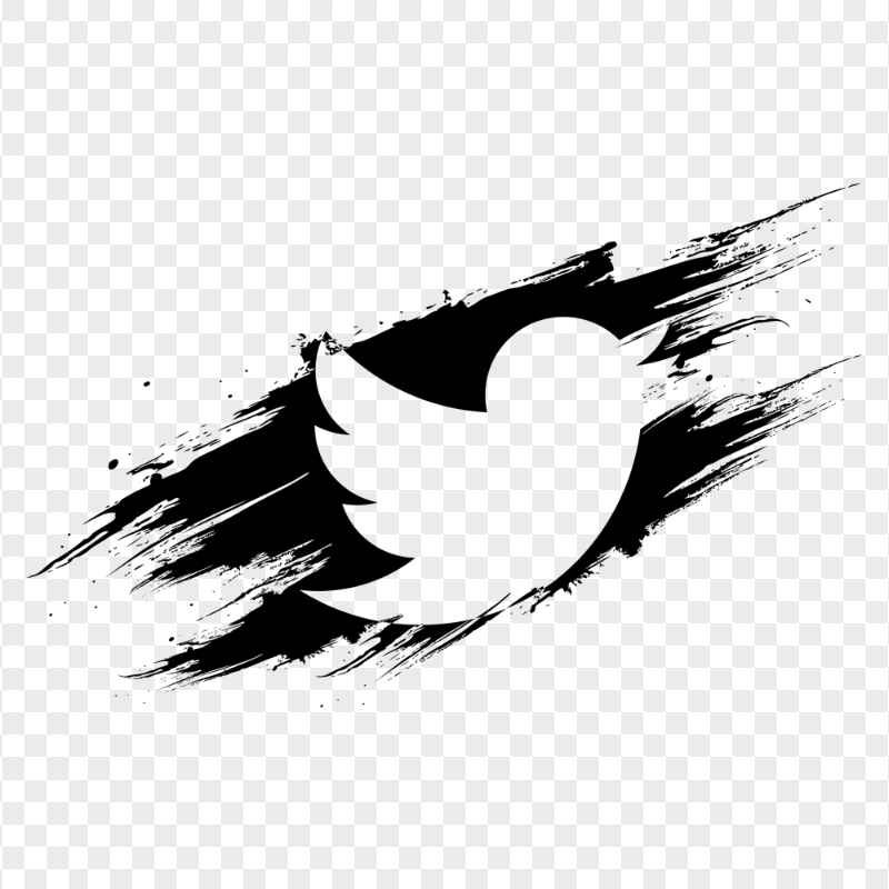 HD Black Twitter Brush Stroke Icon PNG