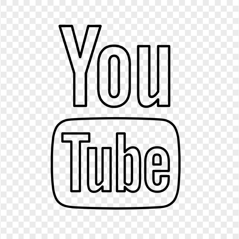 HD Black Vertical Outline Youtube YT Logo Icon PNG