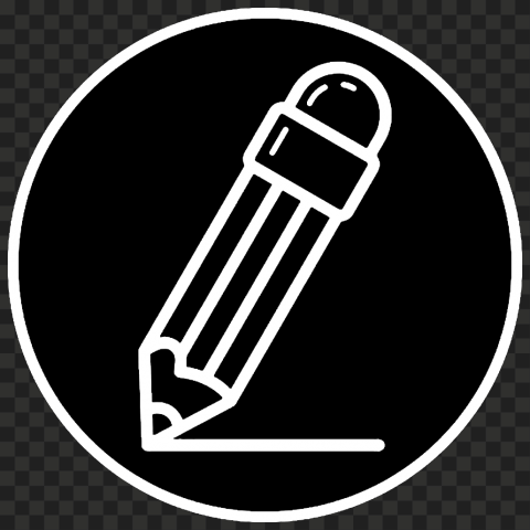HD Black & White Round Pencil Icon Outline PNG | Citypng