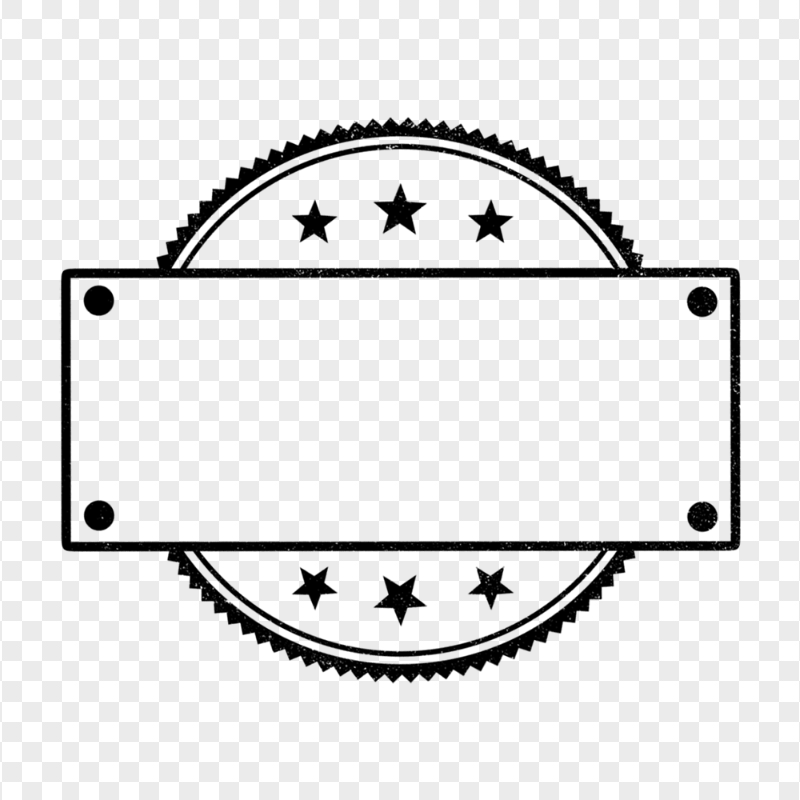 HD Blank Empty Clear Black Round Stamp PNG