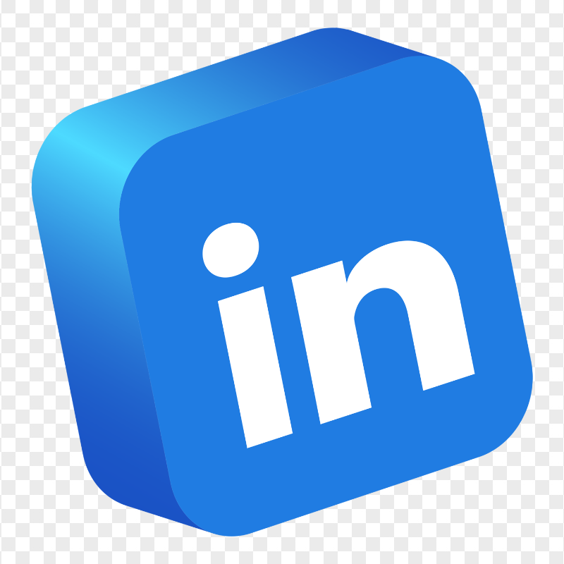 HD Blue 3D Linkedin IN Button Icon PNG