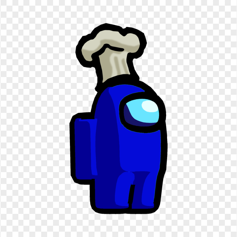 HD Blue Among Us Character Chef Hat PNG
