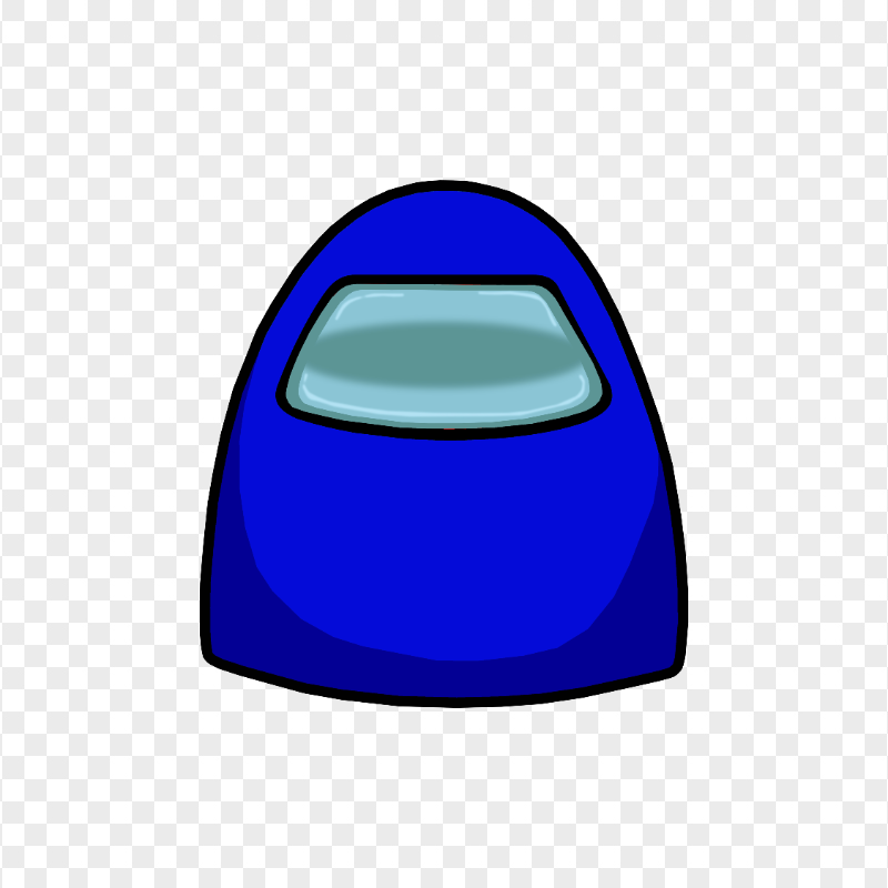 HD Blue Among Us Character Crewmate Face Front View PNG