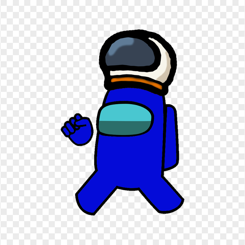 HD Blue Among Us Character Wear Astronaut Helmet PNG