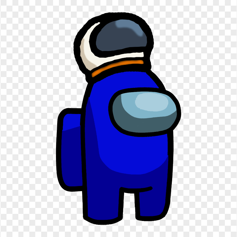 HD Blue Among Us Crewmate Character With Astronaut Helmet PNG