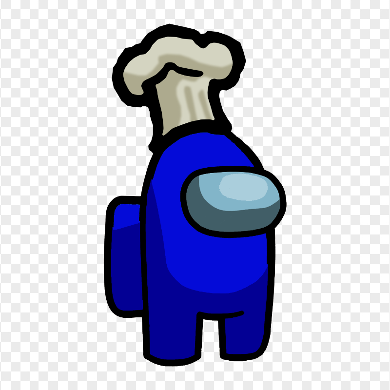 HD Blue Among Us Crewmate Character With Chef Hat PNG