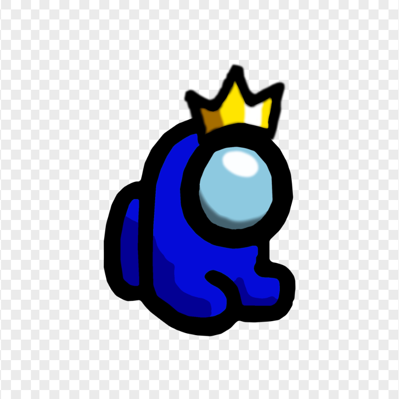 HD Blue Among Us Mini Crewmate Baby With Crown Hat PNG