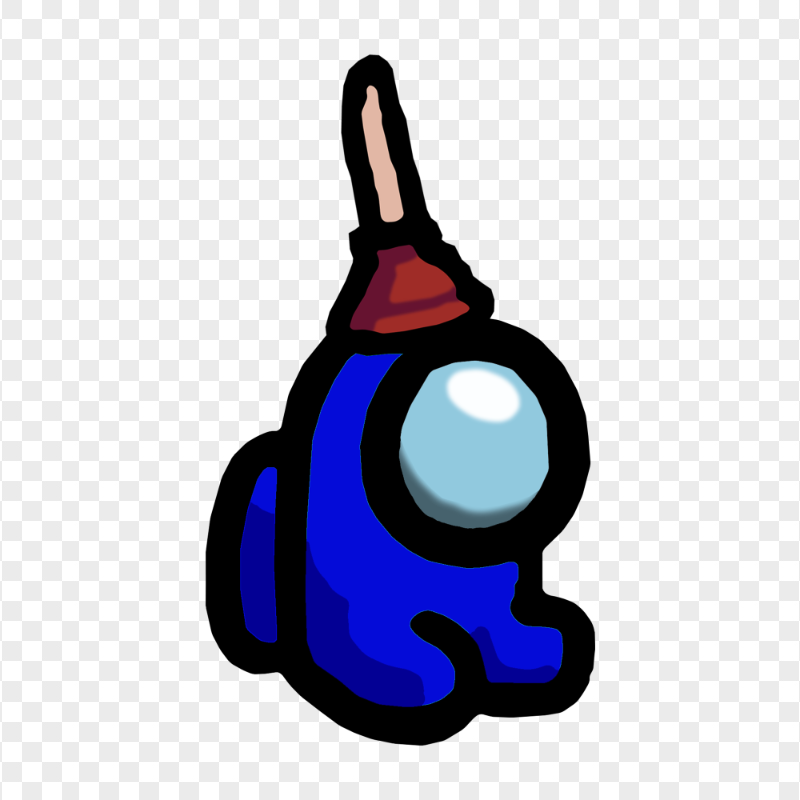 HD Blue Among Us Mini Crewmate Plunger Hat PNG