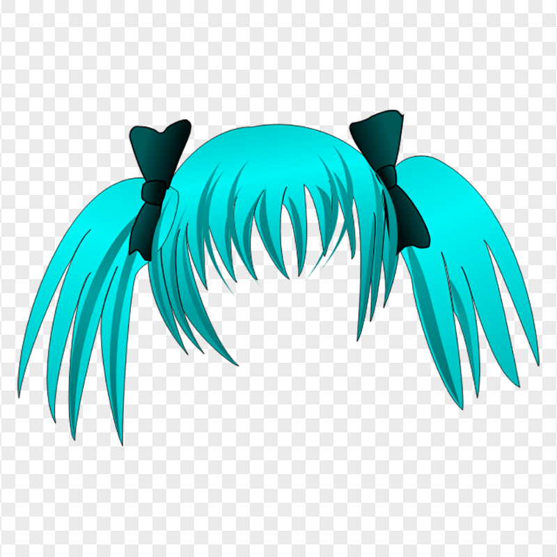HD Blue Anime Girl Child Hair PNG