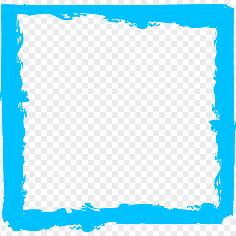 HD Blue Brush Stroke Grunge Square Frame PNG