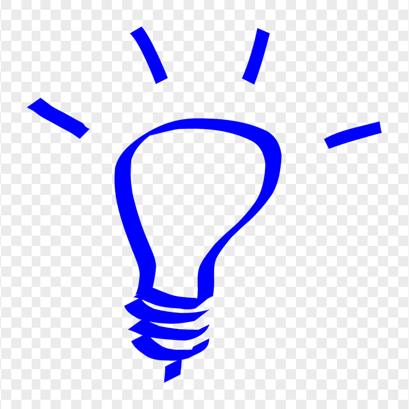 HD Blue Bulb Idea Clipart Icon PNG