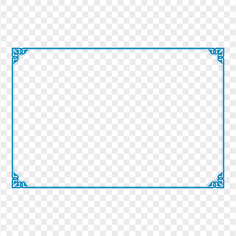 HD Blue Certificate Frame PNG