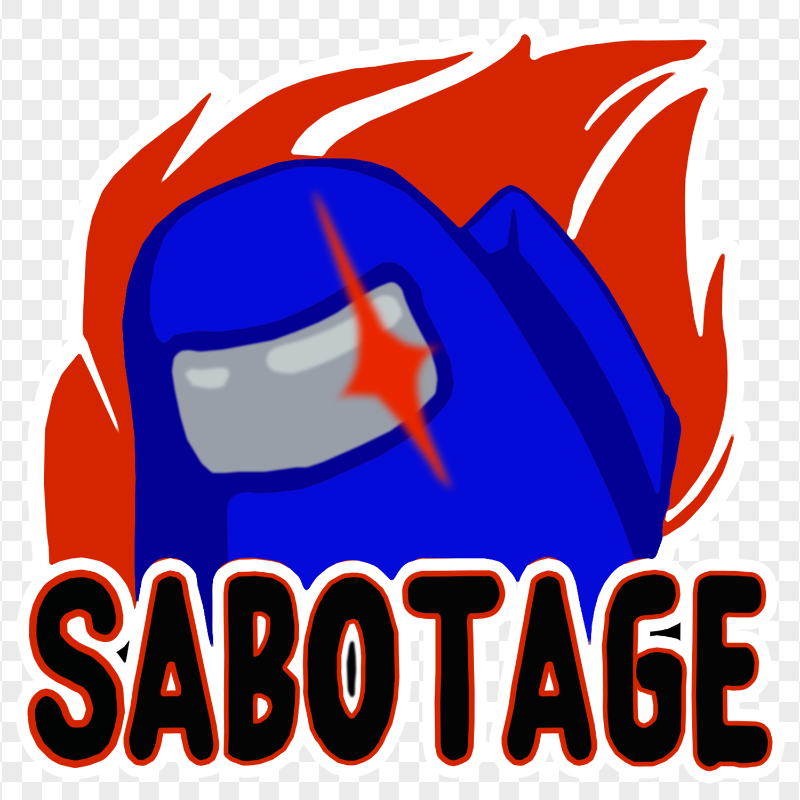 HD Blue Character Among Us Crewmate Imposter Sabotage Logo PNG