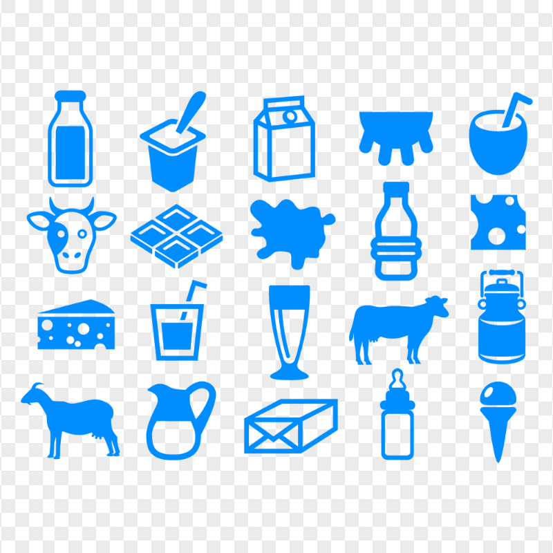 HD Blue Collection Of Milk Icons PNG