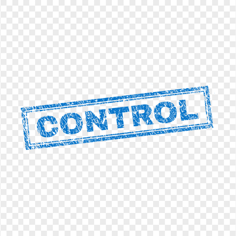 HD Blue Control Word Stamp PNG