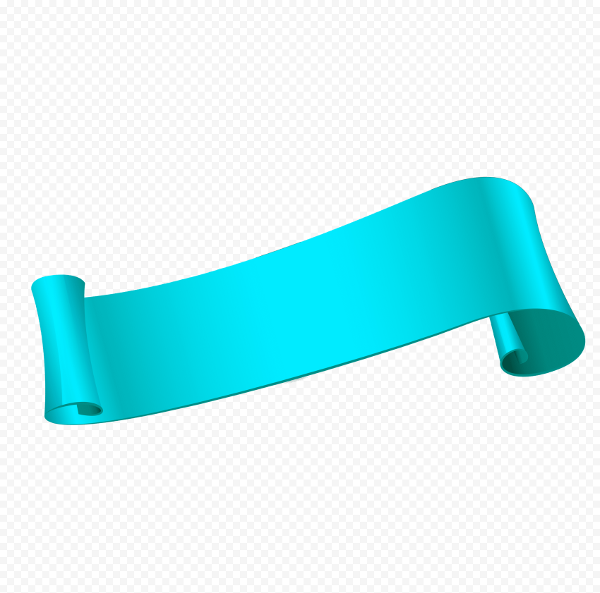 HD Blue Curved Banner Ribbon Scroll Transparent PNG