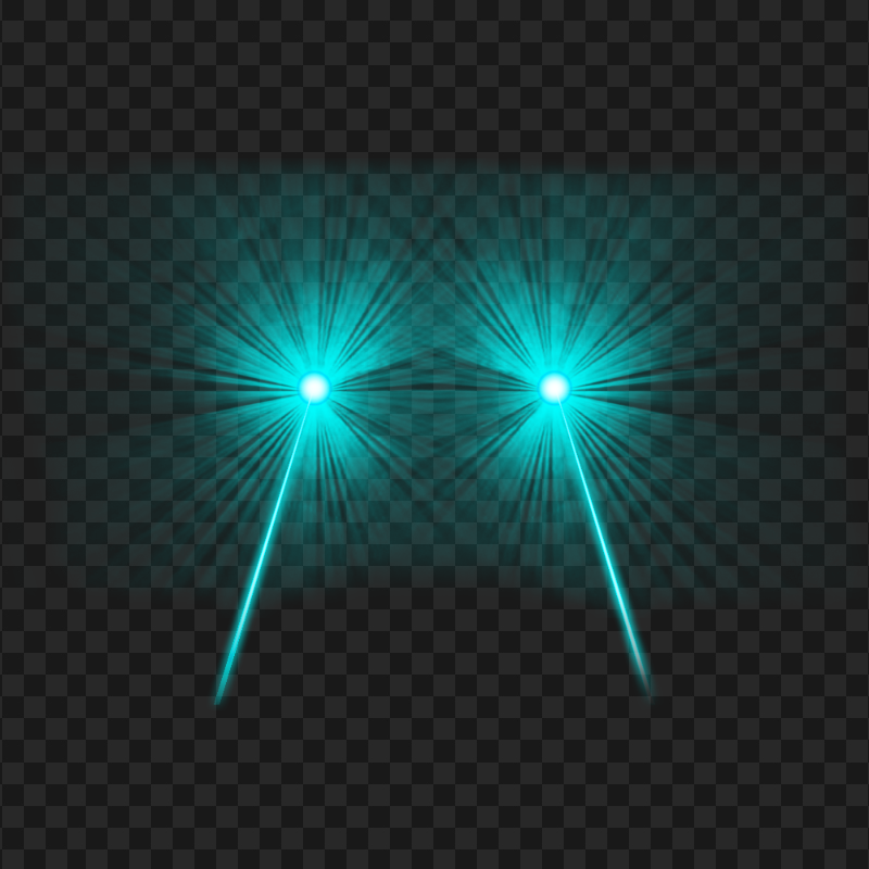 HD Blue Eyes Lazer Flare Effect Front View PNG