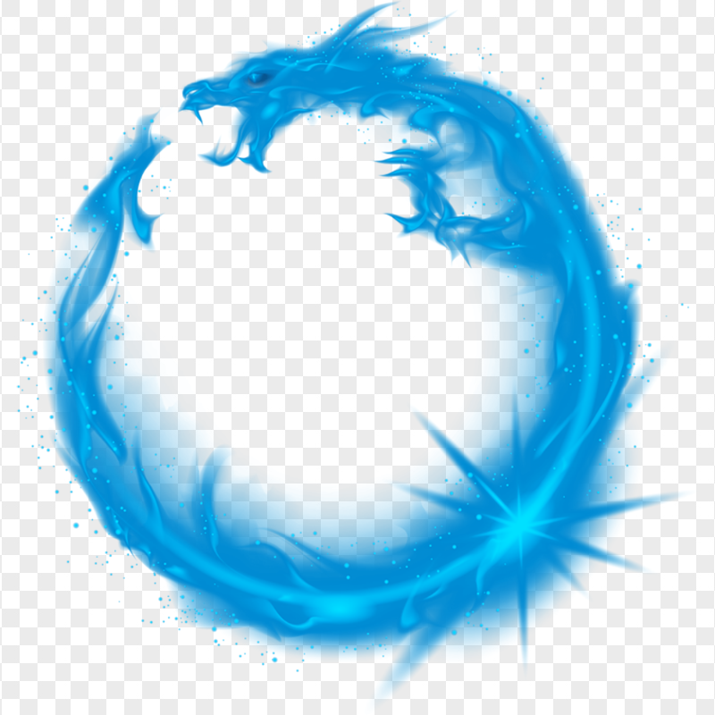 HD Blue Flames Fire Dragon PNG