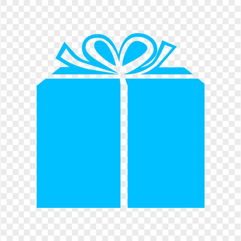 HD Blue Gift Box Bow Tie Icon Transparent Background