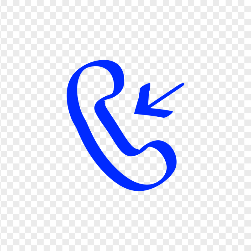 HD Blue Hand Draw Phone Receive A Call Icon Transparent PNG