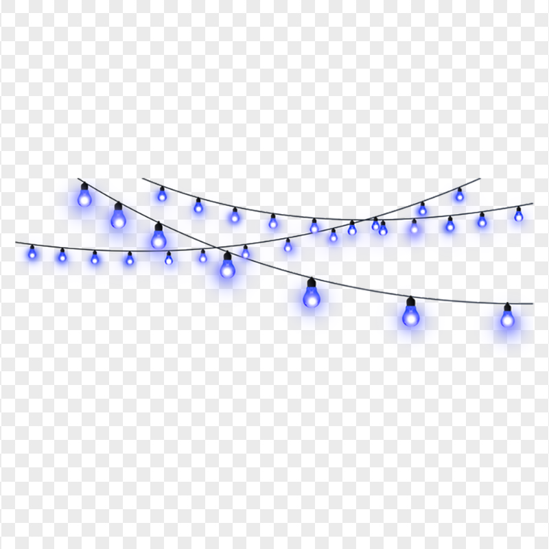 HD Blue Hanging Decorative String Bulb Light PNG
