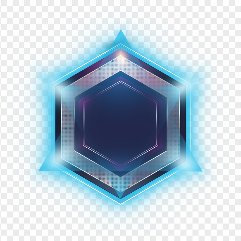 HD Blue Hexagon Effect Logo PNG