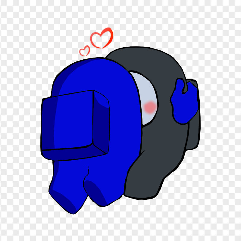 HD Blue Kiss Black Among Us Characters In Love PNG