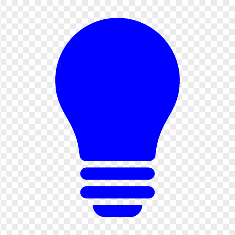 HD Blue Light Bulb Silhouette Icon PNG