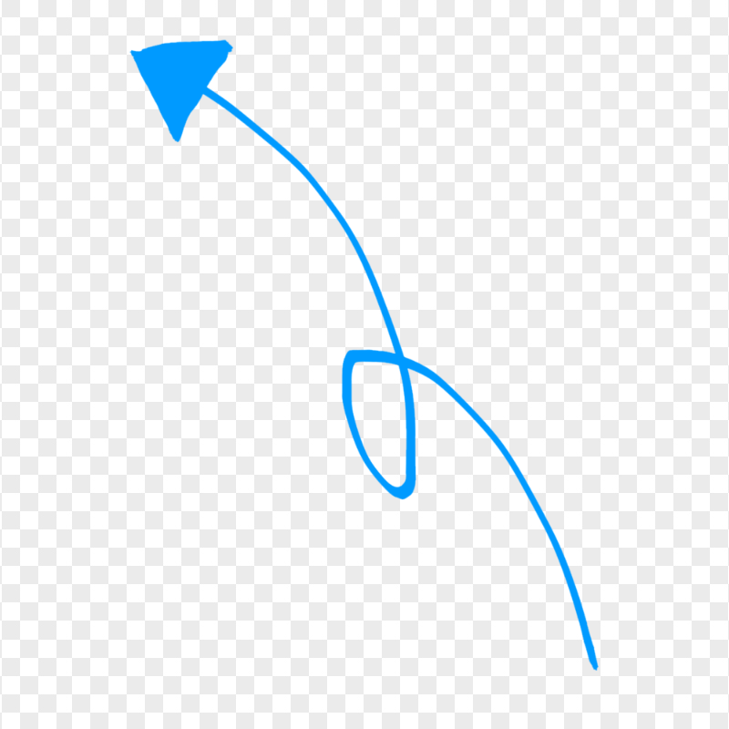HD Blue Line Art Drawn Arrow Pointing Top Left PNG