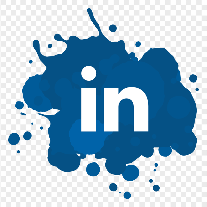 HD Blue Linkedin Paint Splash Icon Transparent PNG