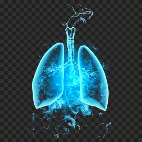 HD Blue Lungs With Smoke Transparent PNG