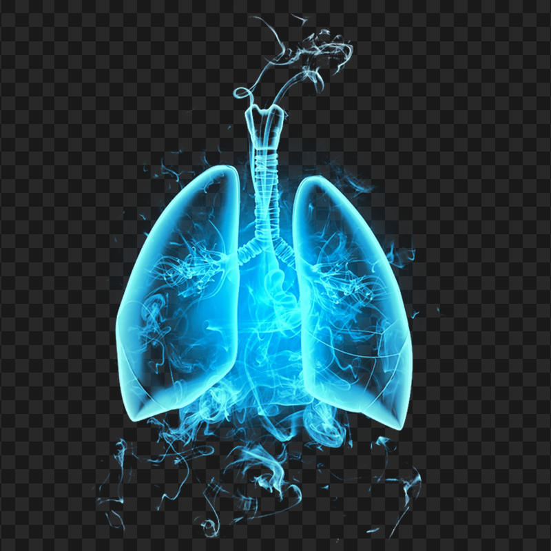 HD Blue Lungs With Smoke Transparent PNG
