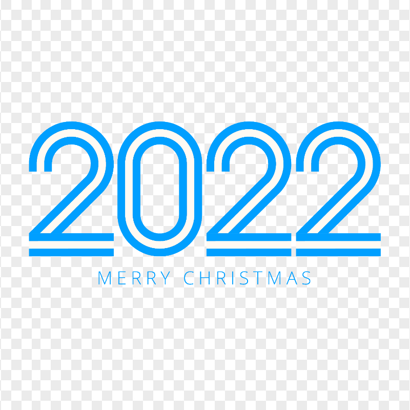 HD Blue Merry Christmas 2022 Transparent Background