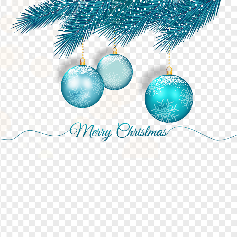 HD Blue Merry Christmas Illustration Design PNG