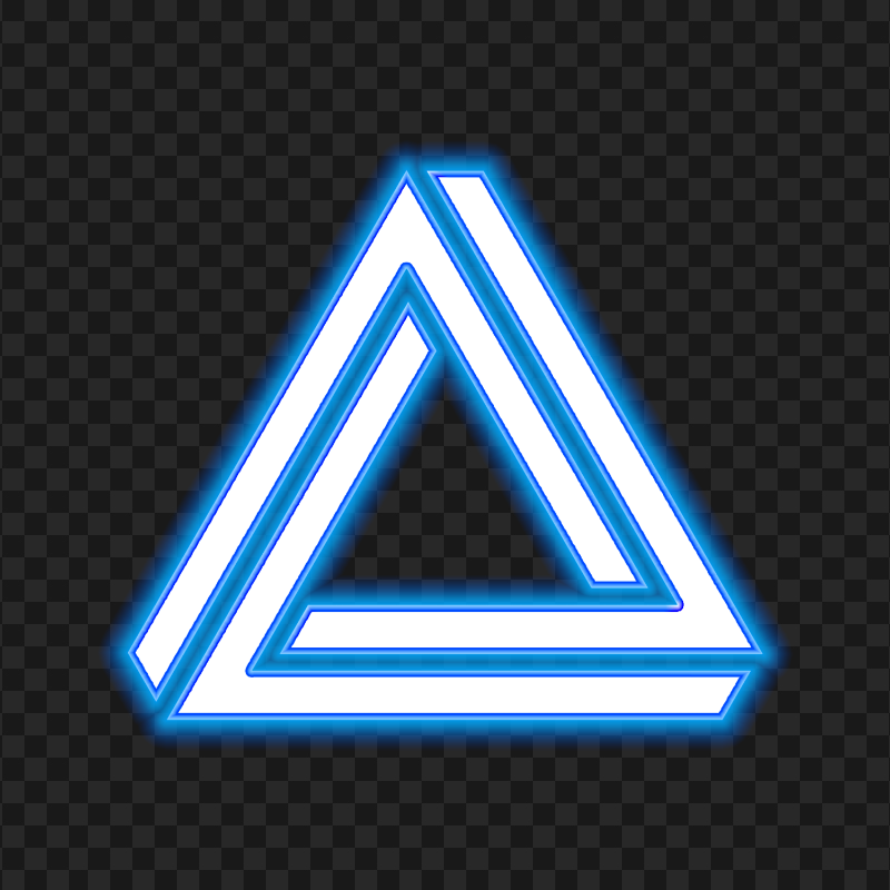 HD Blue Neon Aesthetic Triangle PNG
