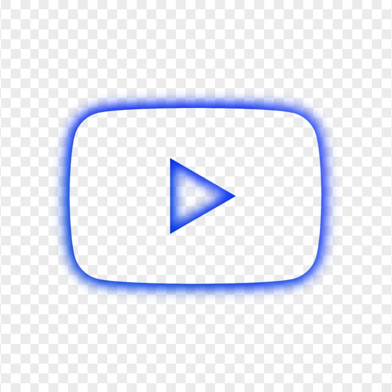 HD Blue Neon Aesthetic Youtube YT Play Icon PNG