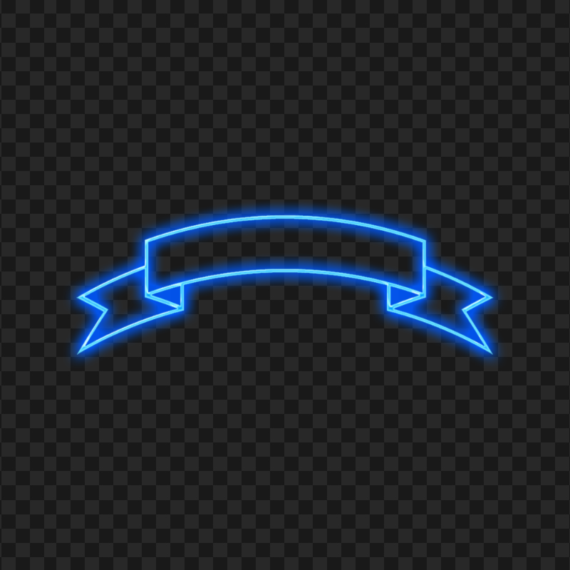 HD Blue Neon Banner Ribbon PNG